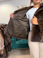 Brown Mink Fur Jacket, Large