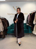 Very Dark Brown Mink Fur Coat, L/XL