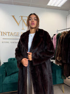 Very Dark Brown Mink Fur Coat, L/XL
