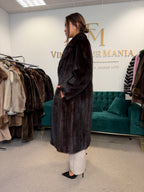 Very Dark Brown Mink Fur Coat, L/XL