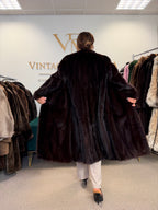 Very Dark Brown Mink Fur Coat, L/XL