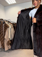 Very Dark Brown Mink Fur Coat, L/XL