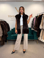 Dark Brown Mink Fur Vest, Large