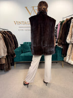 Dark Brown Mink Fur Vest, Large
