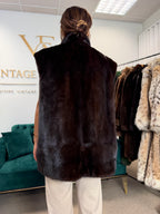 Dark Brown Mink Fur Vest, Large