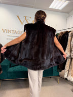 Dark Brown Mink Fur Vest, Large