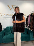Dark Brown Mink Fur Vest, Large