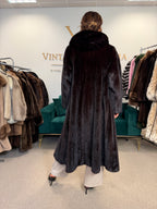 Dark Brown Mink Fur Coat, M/L, Excellent Quality