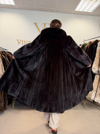 Dark Brown Mink Fur Coat, M/L, Excellent Quality