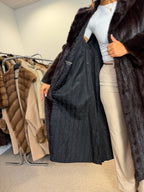 Dark Brown Mink Fur Coat, M/L, Excellent Quality
