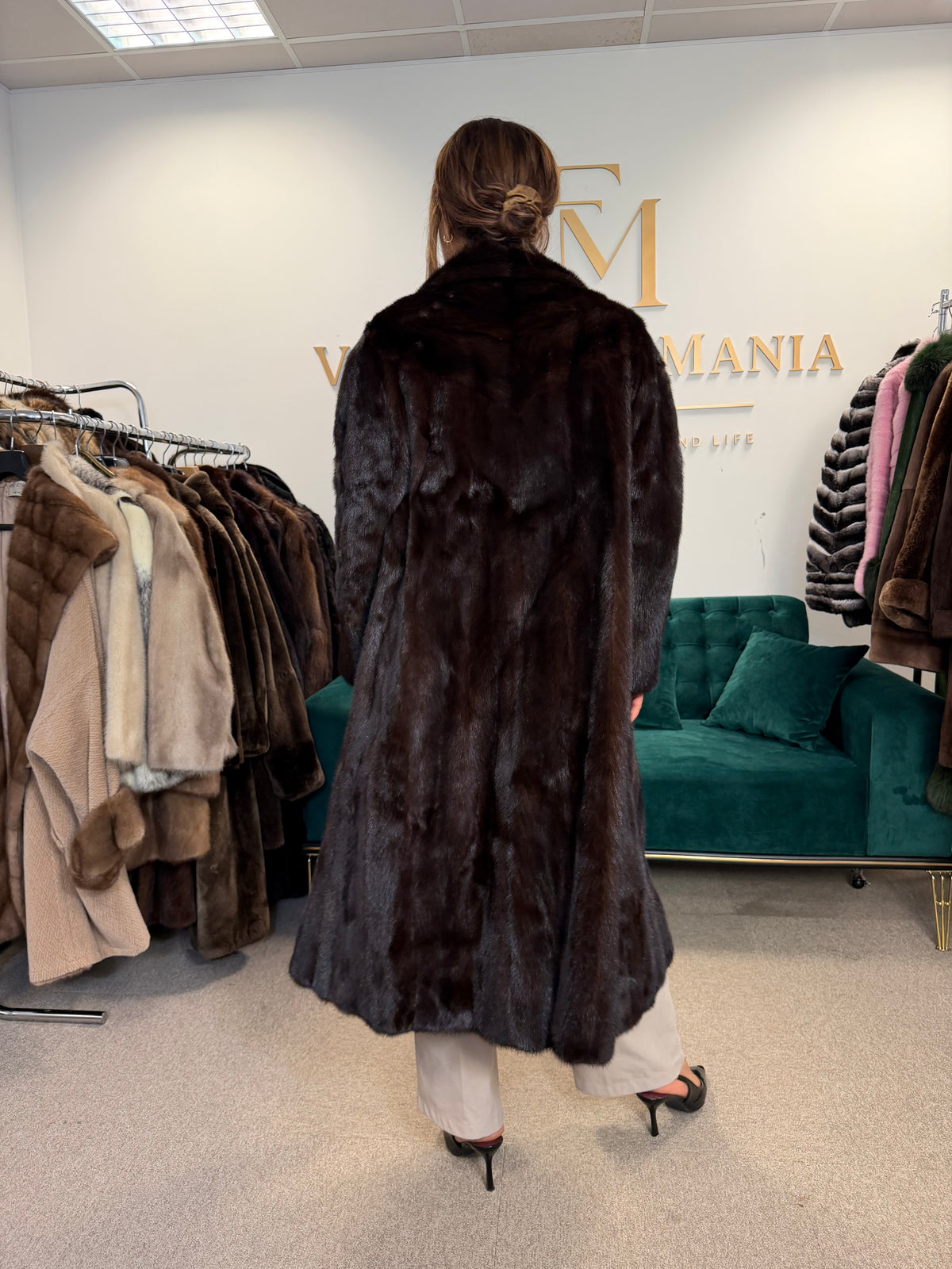 Brown Mink Fur Coat, M/L