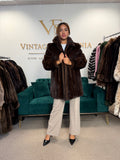 Brown Mink Fur Jacket, Large