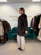 Brown Mink Fur Coat, Large, Pieced