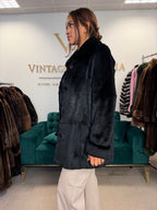 Sheared Black Rabbit Fur Jacket, Large