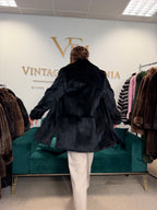 Sheared Black Rabbit Fur Jacket, Large