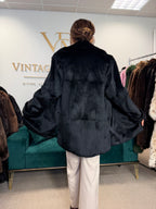 Sheared Black Rabbit Fur Jacket, Large