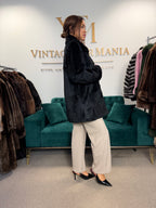 Sheared Black Rabbit Fur Jacket, Large