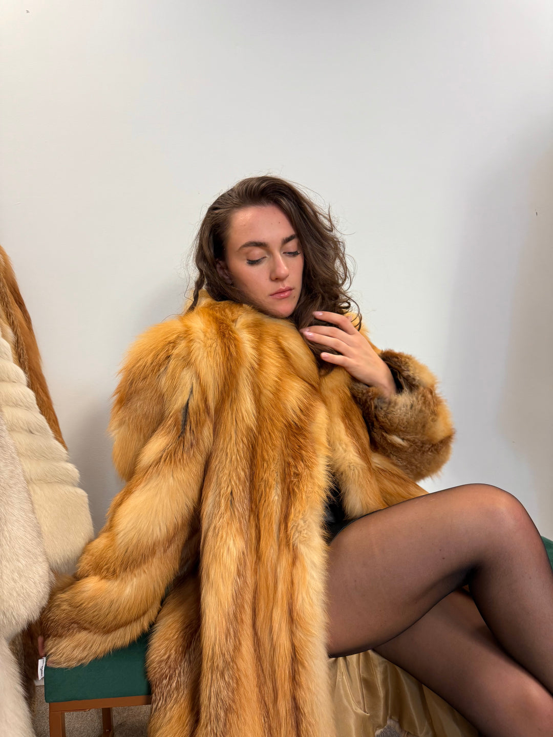 Canadian Red Fox Coat, Real Fur, Women’s XL Size, Timeless Luxury