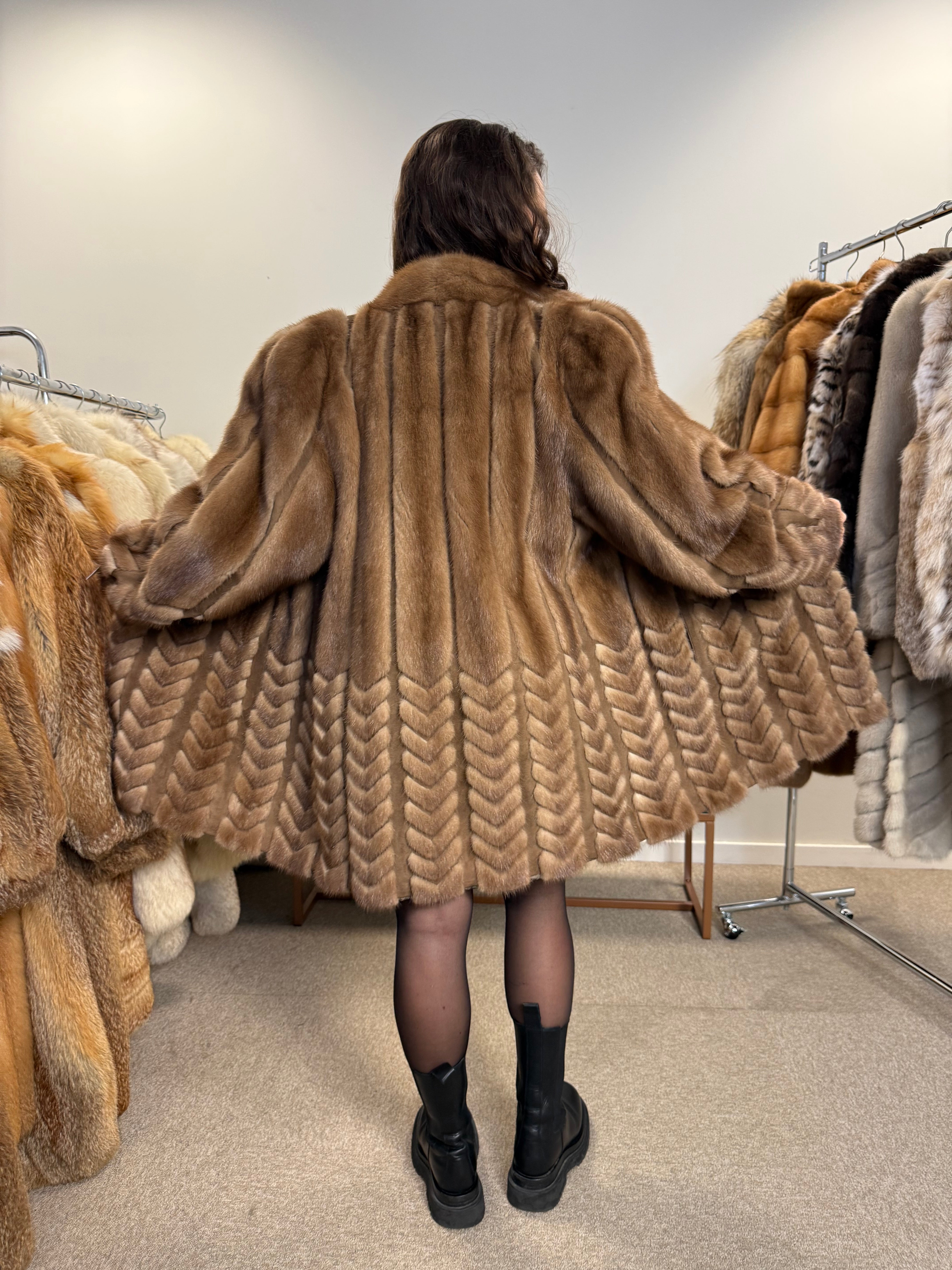 High Quality Real Mink Jacket – Designer Vintage Style XL