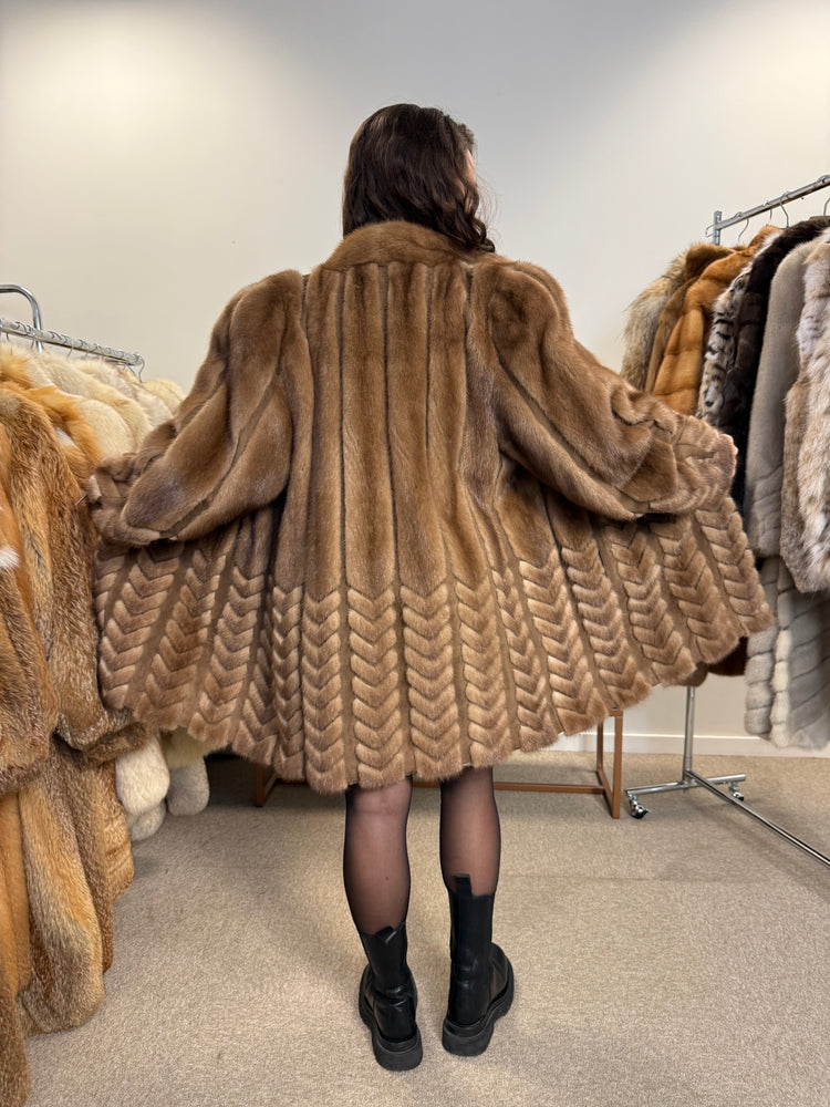 High Quality Real Mink Jacket – Designer Vintage Style XL