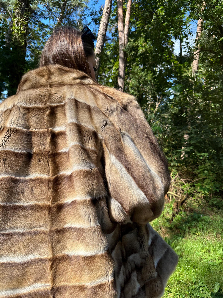 Luxury Weasel Fur Coat, XL Size, Real Weasel Fur, Premium Quality and Rare Find, Exquisitely Soft and Expensive, Perfect for Elegant Style