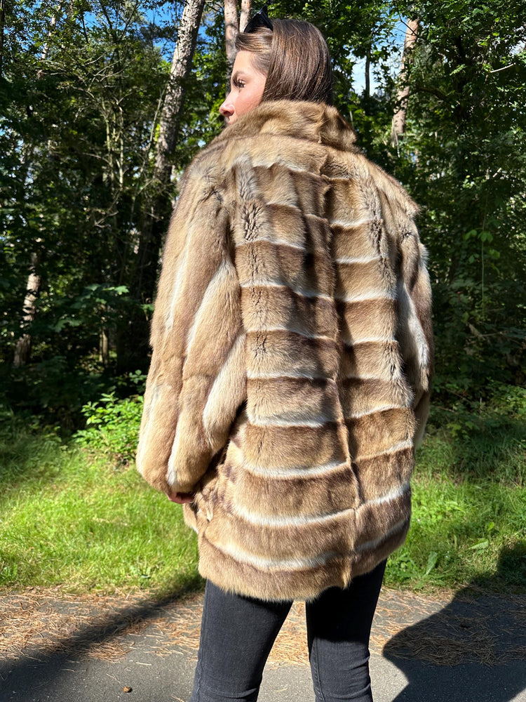 Luxury Weasel Fur Coat, XL Size, Real Weasel Fur, Premium Quality and Rare Find, Exquisitely Soft and Expensive, Perfect for Elegant Style