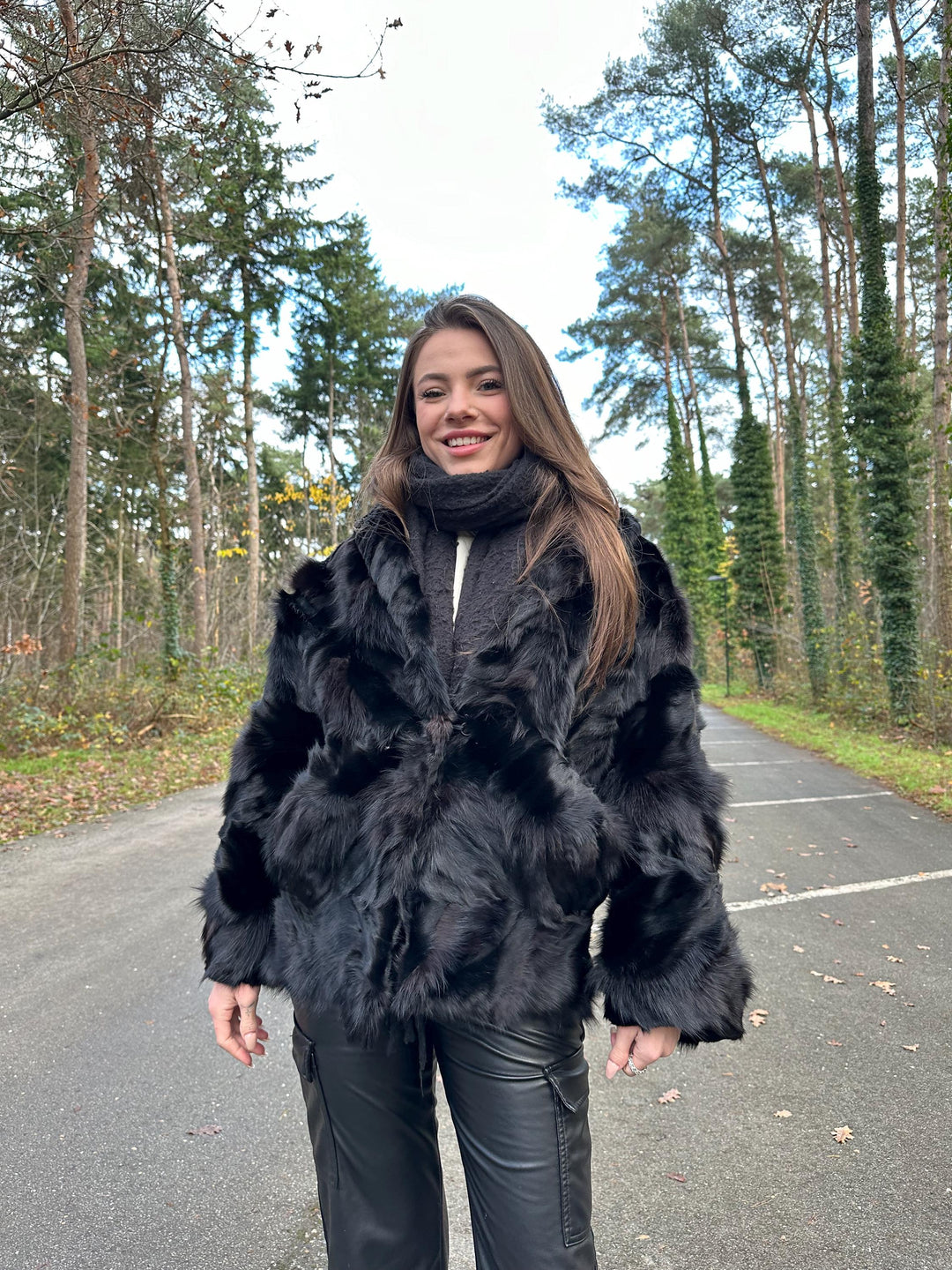 Black Fox Fur Jacket, Large Size, Real Black Fox Fur, Shiny and Luxurious, Elegant Women's Fur Jacket, Premium Outerwear, Vintage Fur Jacket