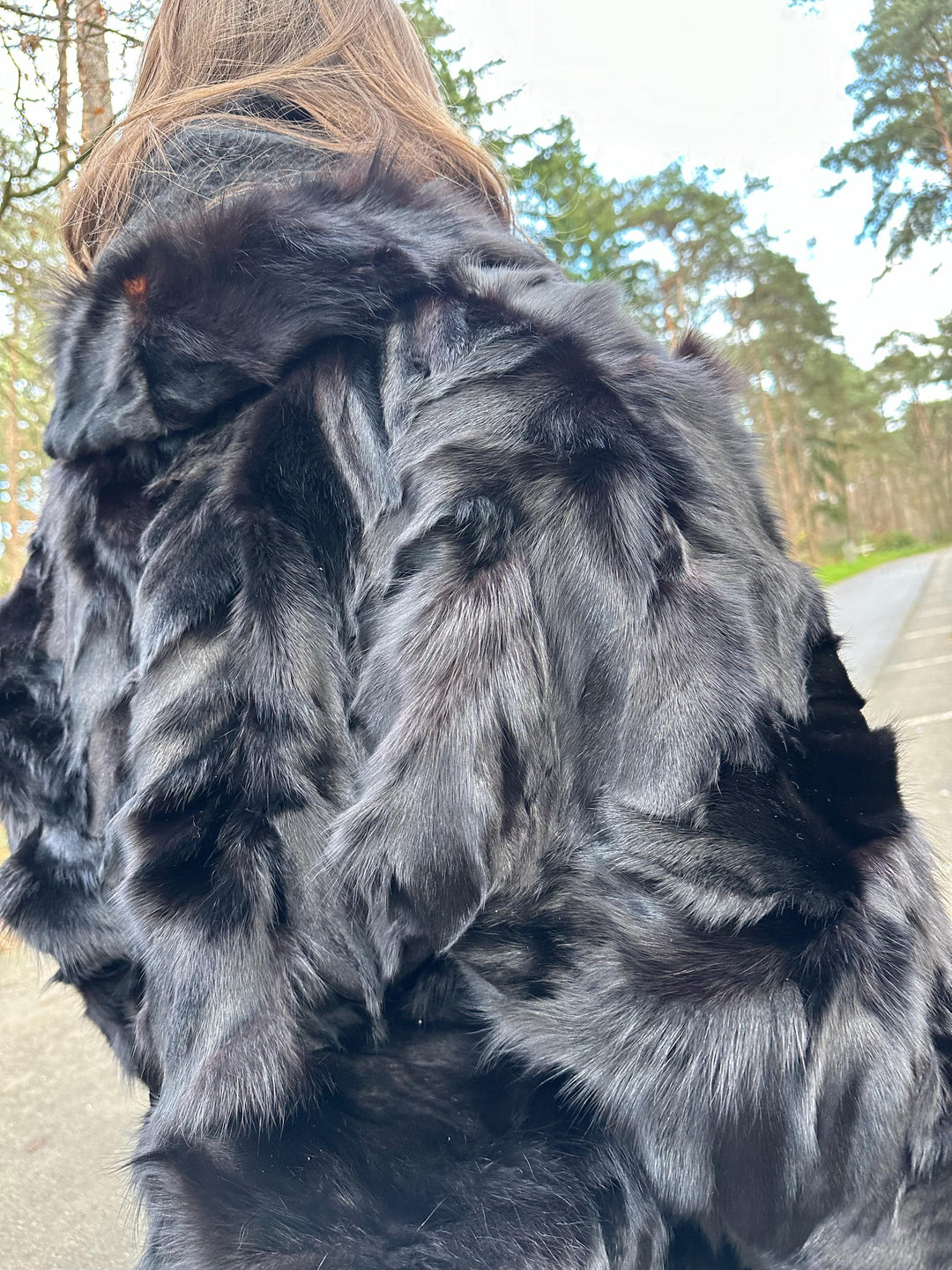 Black Fox Fur Jacket, Large Size, Real Black Fox Fur, Shiny and Luxurious, Elegant Women's Fur Jacket, Premium Outerwear, Vintage Fur Jacket