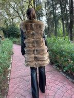 Fox Fur Vest in Silver Brown Color, Medium & Small Size, Very Soft and Fluffy Fur, Made in Greece, Luxurious and Elegant Women's Outerwear