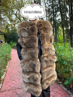 Women's Silver Fox fur vest, size M