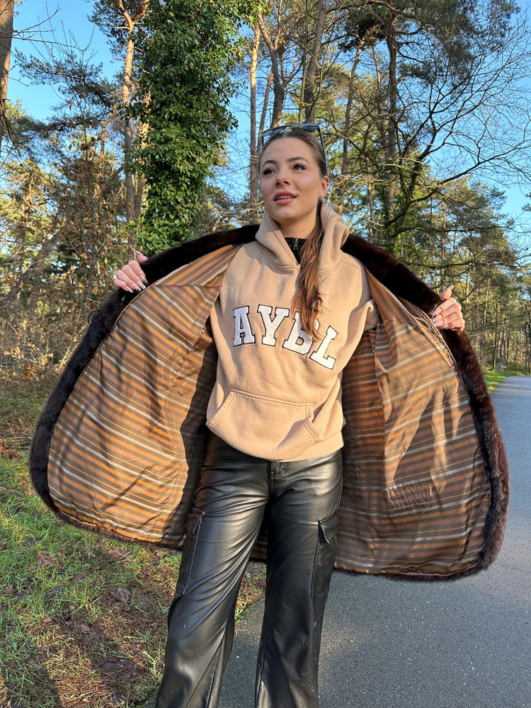 Brown Fur Coat, XL Size, Warm and Soft Natural Brown Fur, Heavy & Luxurious Coat, Elegant Women's Outerwear, Real Fur coat, Vintage Fur Coat