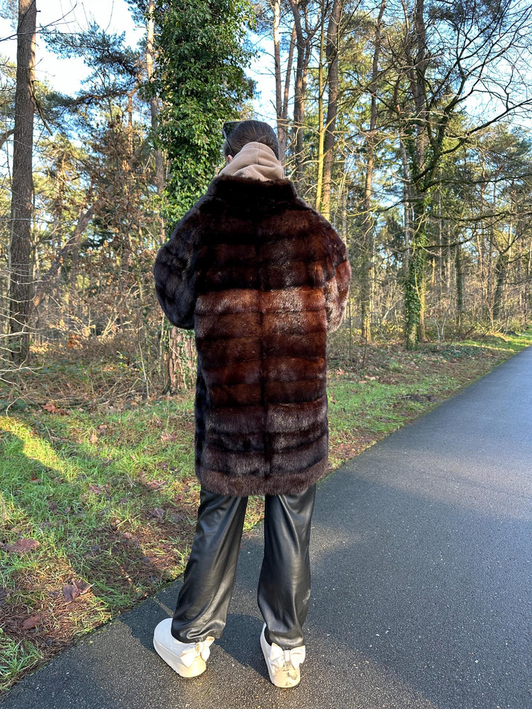 Brown Fur Coat, XL Size, Warm and Soft Natural Brown Fur, Heavy & Luxurious Coat, Elegant Women's Outerwear, Real Fur coat, Vintage Fur Coat