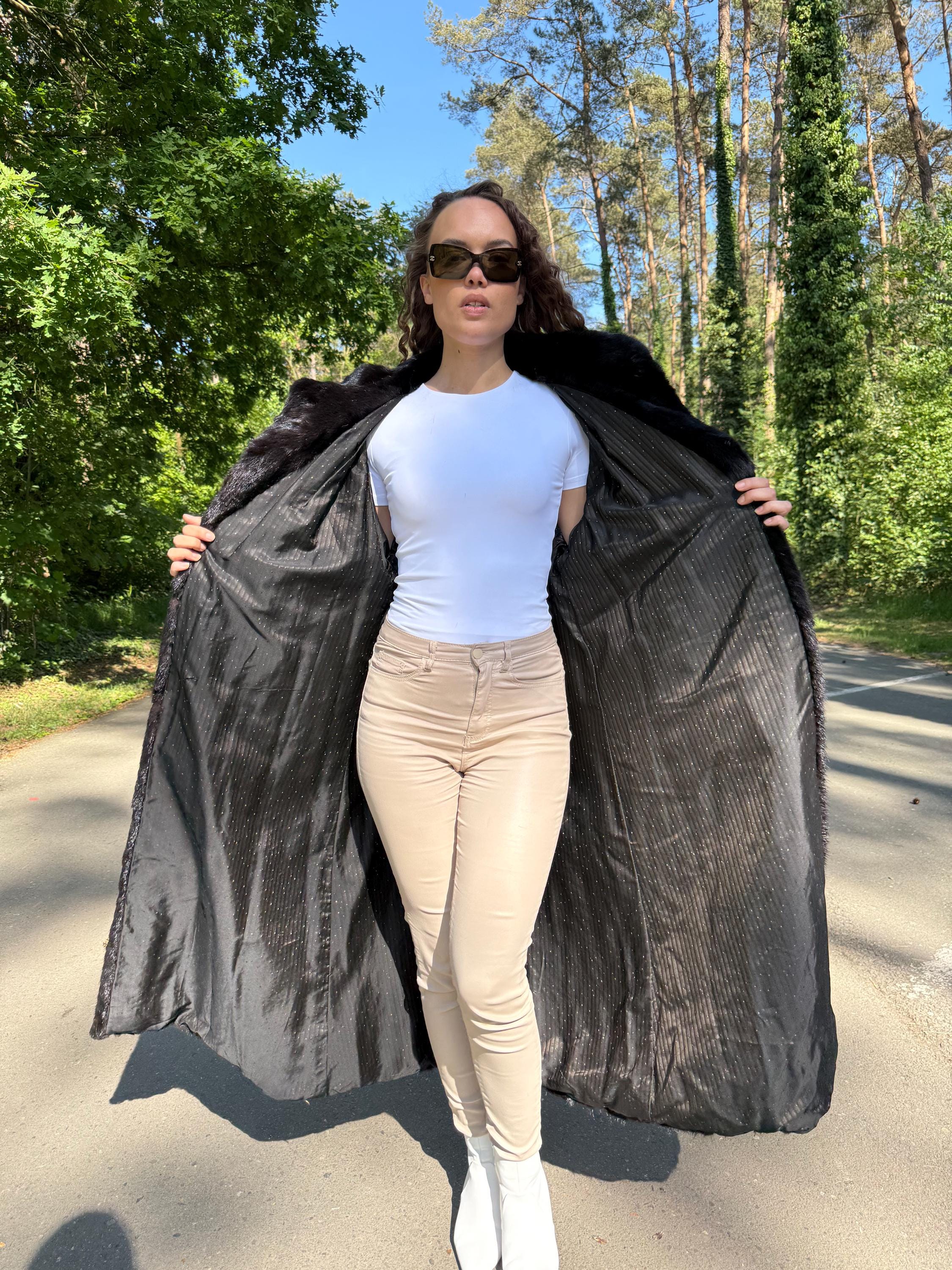 Full Length Dark Brown Mink Coat, 3XL Size Mink Fur Coat, Soft High Quality Coat, Long Luxury Fur Coat, Elegant Outerwear, Warm & Thick Coat