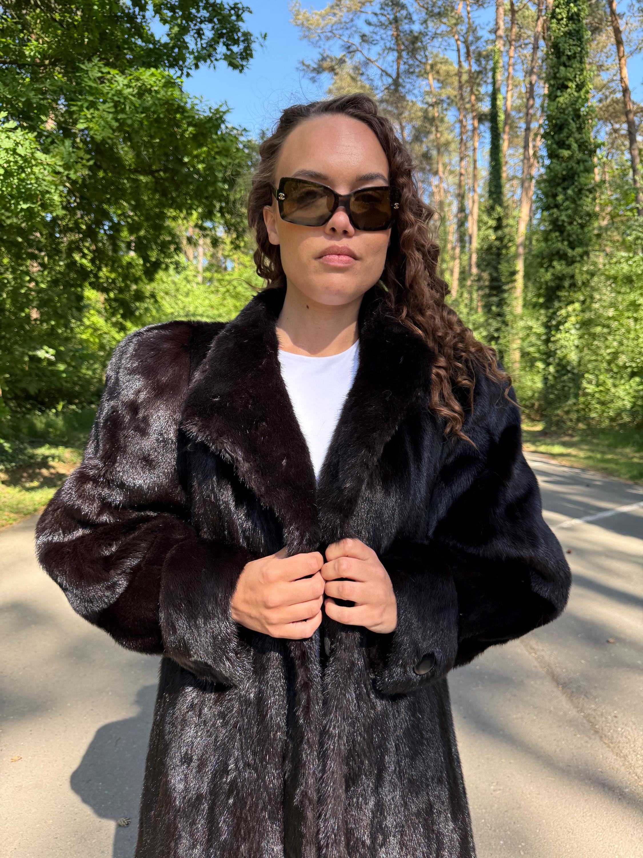 Full Length Dark Brown Mink Coat, 3XL Size Mink Fur Coat, Soft High Quality Coat, Long Luxury Fur Coat, Elegant Outerwear, Warm & Thick Coat