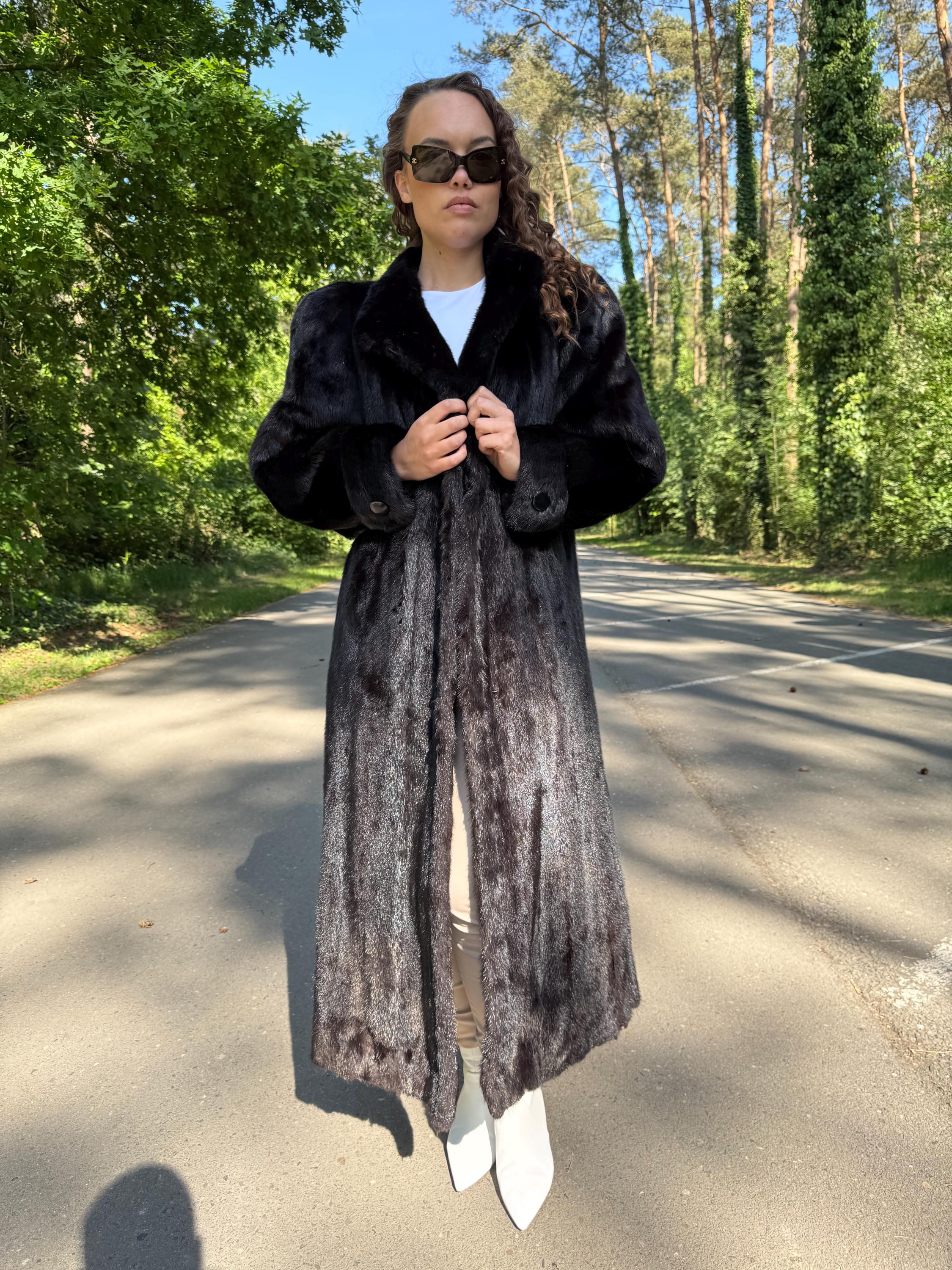 Full Length Dark Brown Mink Coat, 3XL Size Mink Fur Coat, Soft High Quality Coat, Long Luxury Fur Coat, Elegant Outerwear, Warm & Thick Coat