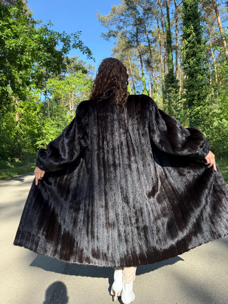 Black Diamond Rare Mink Fur Coat, XL Size, Excellent Condition, Premium Selected Mink Fur Coat, Luxurious Women's Fur Coat, Vintage Fur Coat