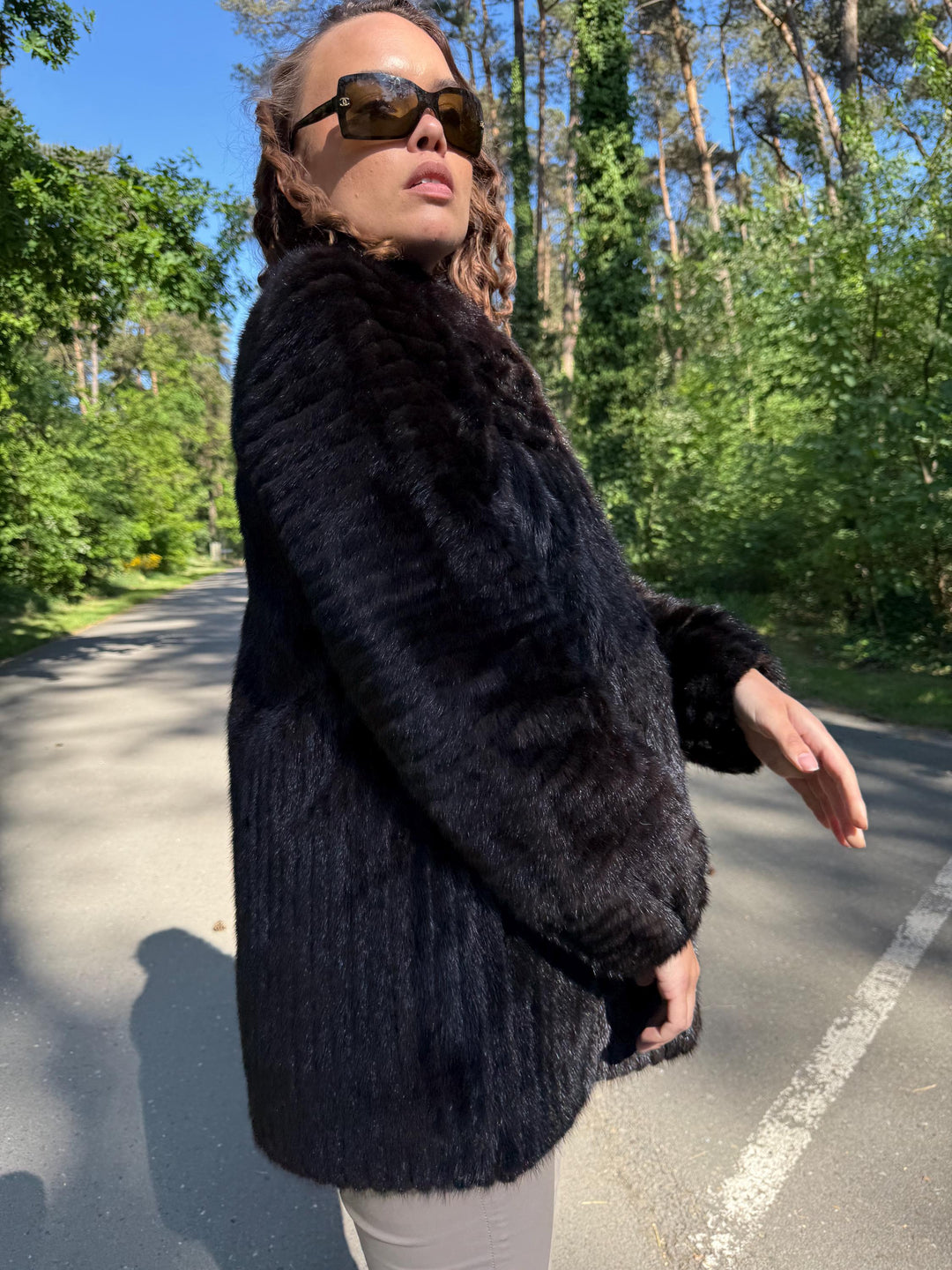 SAGA Mink Jacket in Natural Brown Color, Medium Size, Premium Quality Fur, Genuine Mink, Perfect Lining, Elegant & Luxurious Women's Jacket