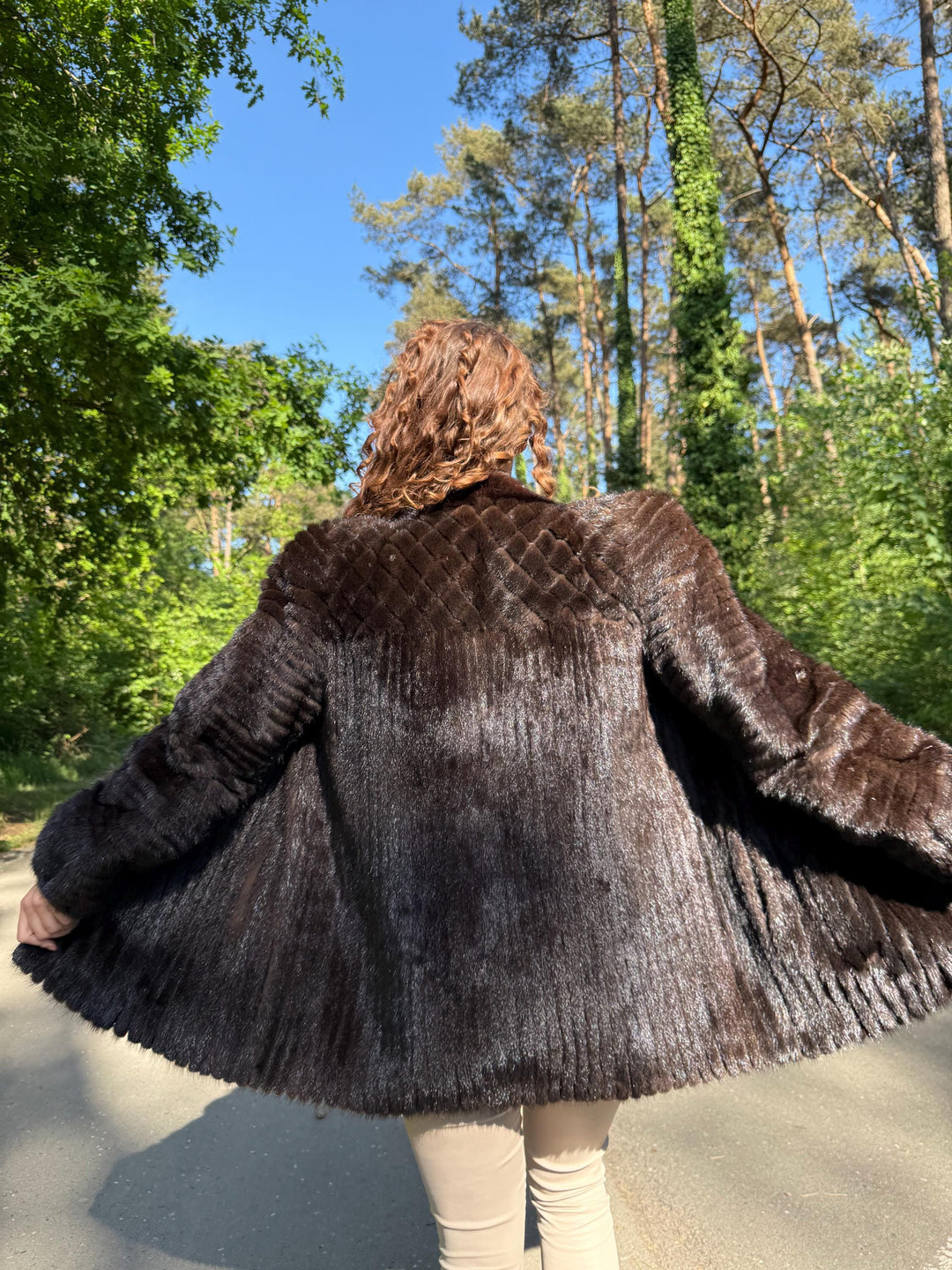 SAGA Mink Jacket in Natural Brown Color, Medium Size, Premium Quality Fur, Genuine Mink, Perfect Lining, Elegant & Luxurious Women's Jacket
