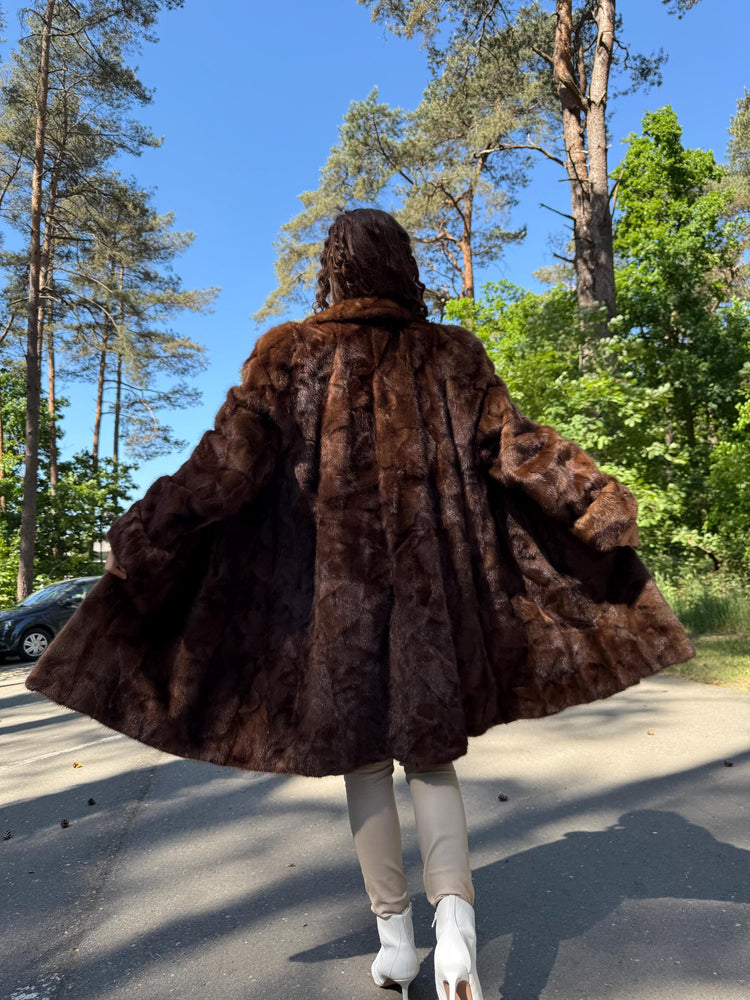 Natural Brown Mink Fur Coat, XL Size, Real Mink Fur Coat, Mink Fur Coat, Brown Mink Coat, Mink Jacket, Mink Fur Jacket, Vintage Mink Coat