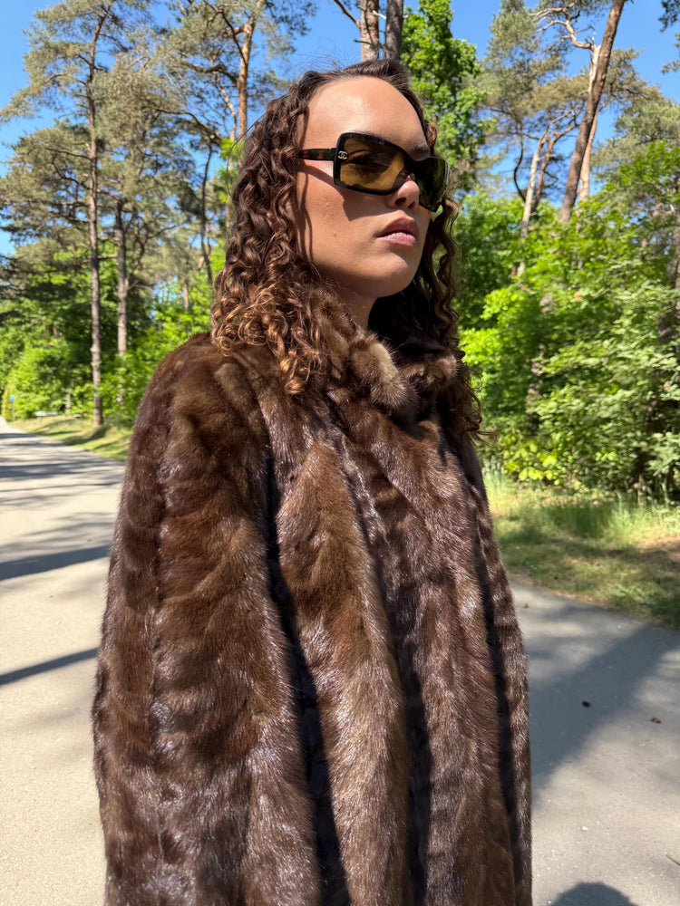Oversized Natural Brown Mink Fur Coat, Long Fur Coat, Mink Fur Coat, Brown Mink Fur Coat, Real Fur Coat, Vintage Fur Coat, Brown Mink Jacket