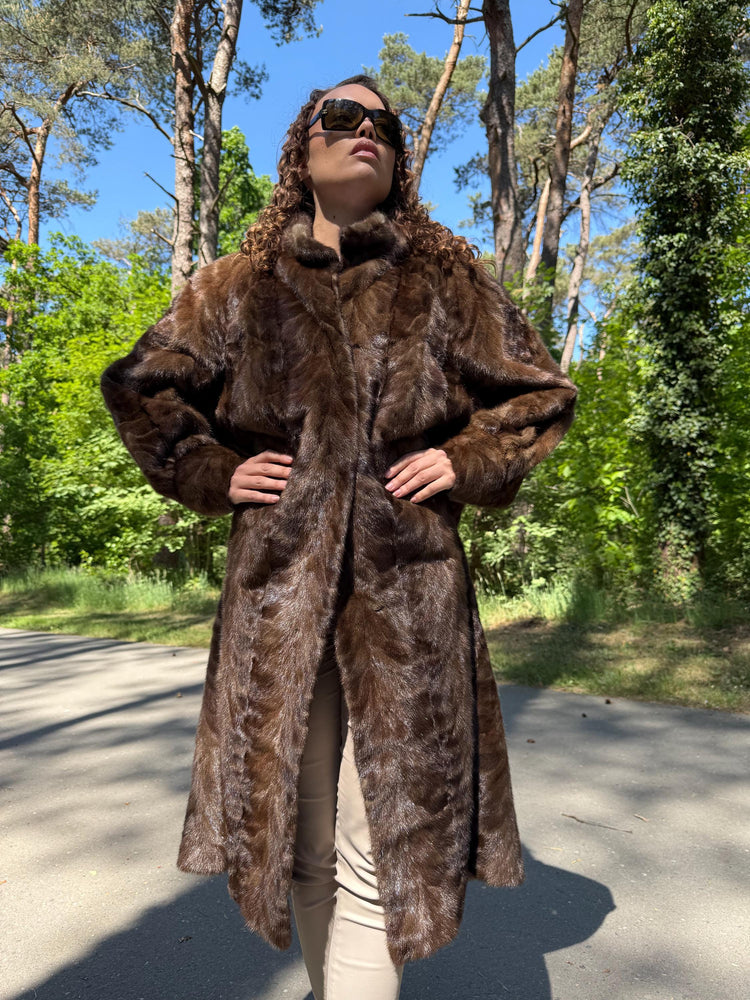 Oversized Natural Brown Mink Fur Coat, Long Fur Coat, Mink Fur Coat, Brown Mink Fur Coat, Real Fur Coat, Vintage Fur Coat, Brown Mink Jacket