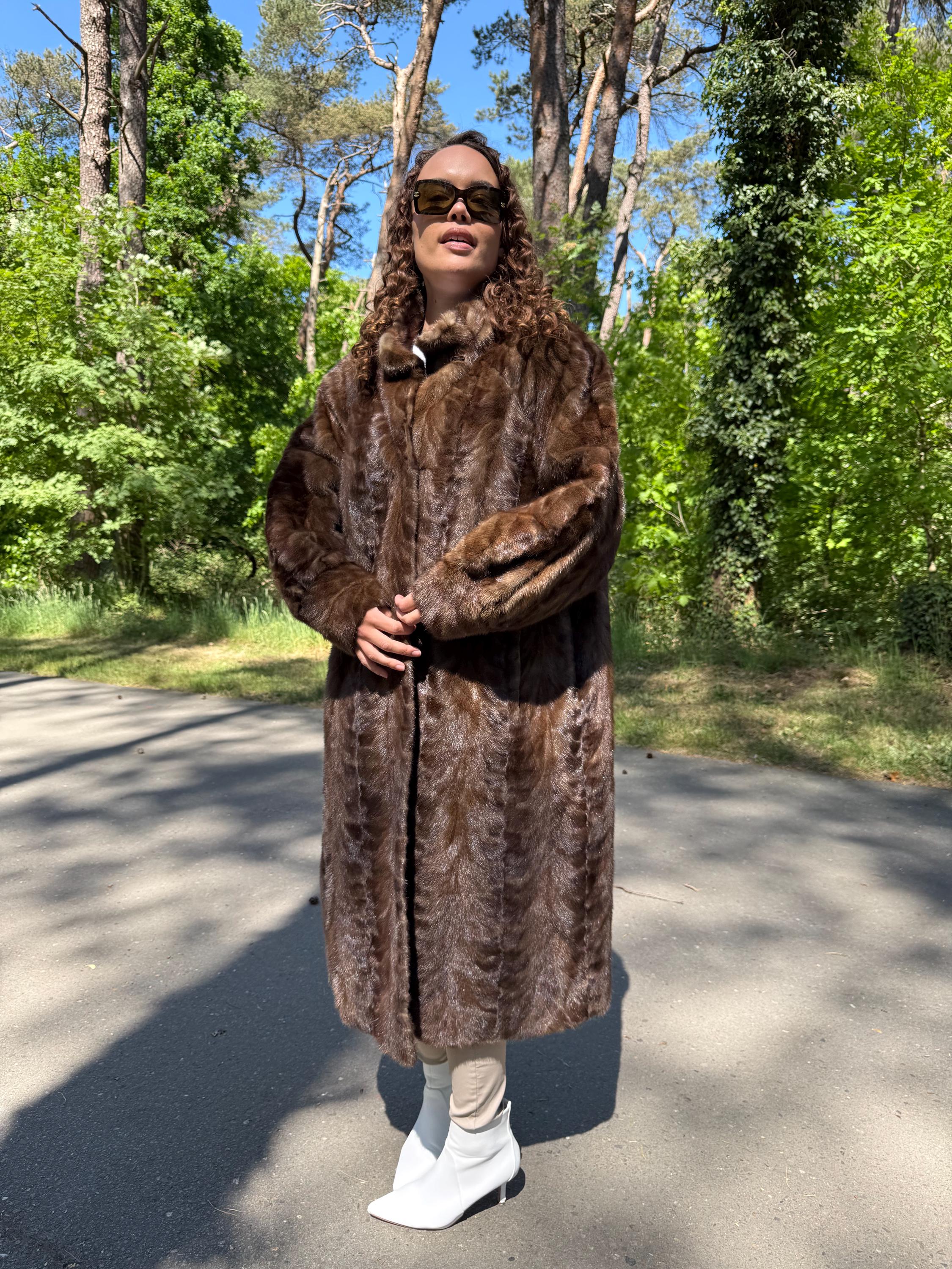 Oversized Natural Brown Mink Fur Coat, Long Fur Coat, Mink Fur Coat, Brown Mink Fur Coat, Real Fur Coat, Vintage Fur Coat, Brown Mink Jacket