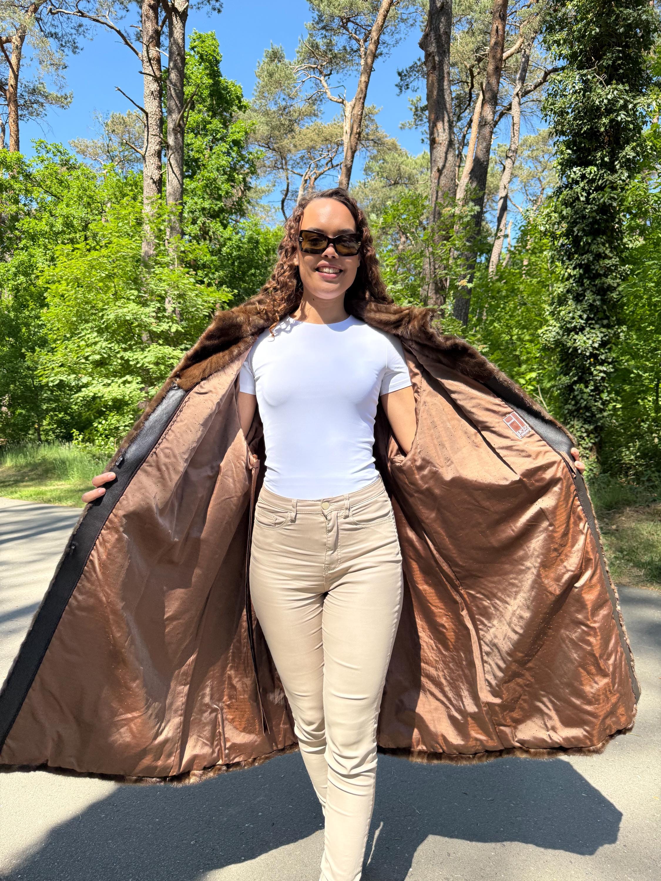 Oversized Natural Brown Mink Fur Coat, Long Fur Coat, Mink Fur Coat, Brown Mink Fur Coat, Real Fur Coat, Vintage Fur Coat, Brown Mink Jacket