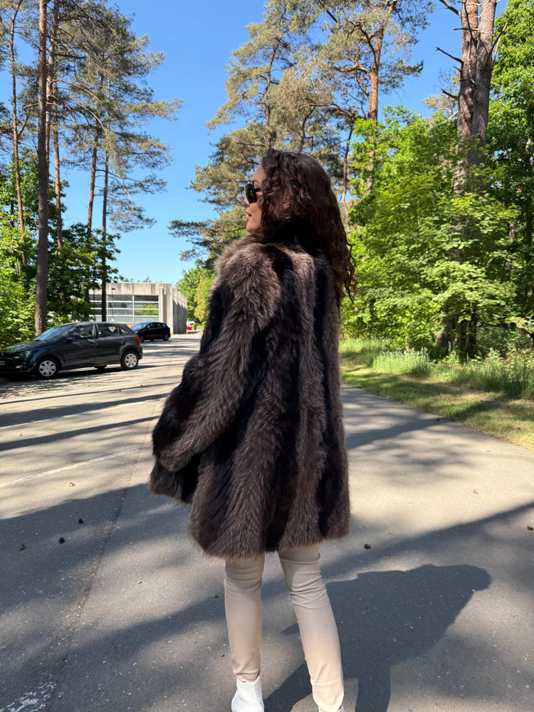 Soft Raccoon Fur Coat, XL Size, Fur Coat, Raccoon Fur Coat, Vintage Fur Coat, Thick Fur, Raccoon Fur Jacket, Real Fur Jacket, Real Fur Coat