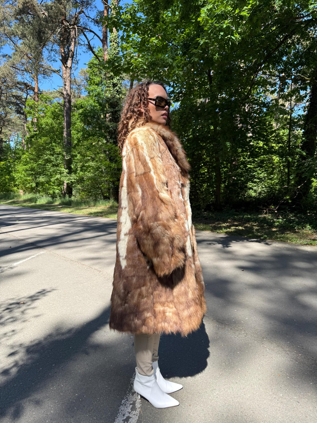 Marten Fur Coat, XXL Size, Long Fur Coat, Real Fur Coat, Vintage Fur Coat, Real Marten Fur, Brown Fur Coat, Pastel Fur Coat, Women's Coat
