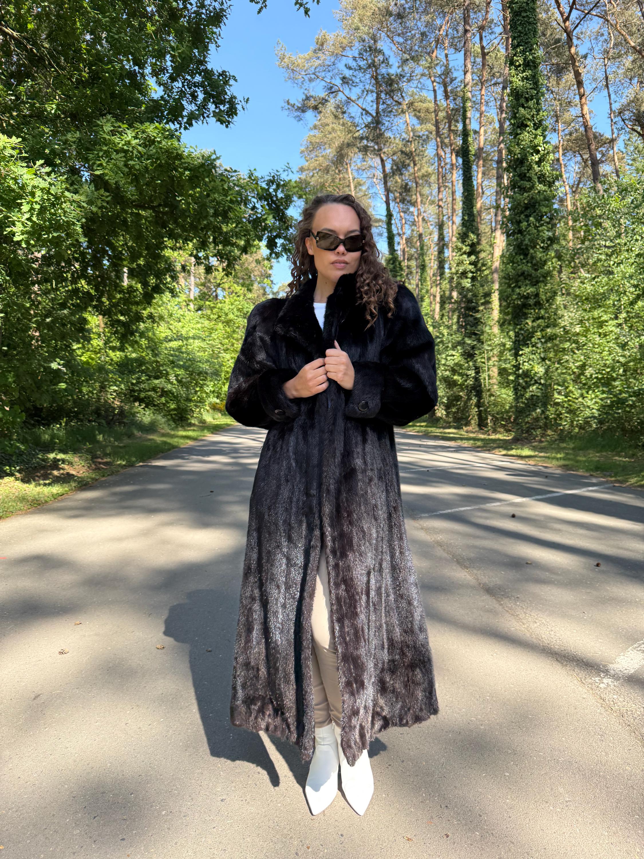Full Length Dark Brown Mink Coat, 3XL Size Mink Fur Coat, Soft High Quality Coat, Long Luxury Fur Coat, Elegant Outerwear, Warm & Thick Coat
