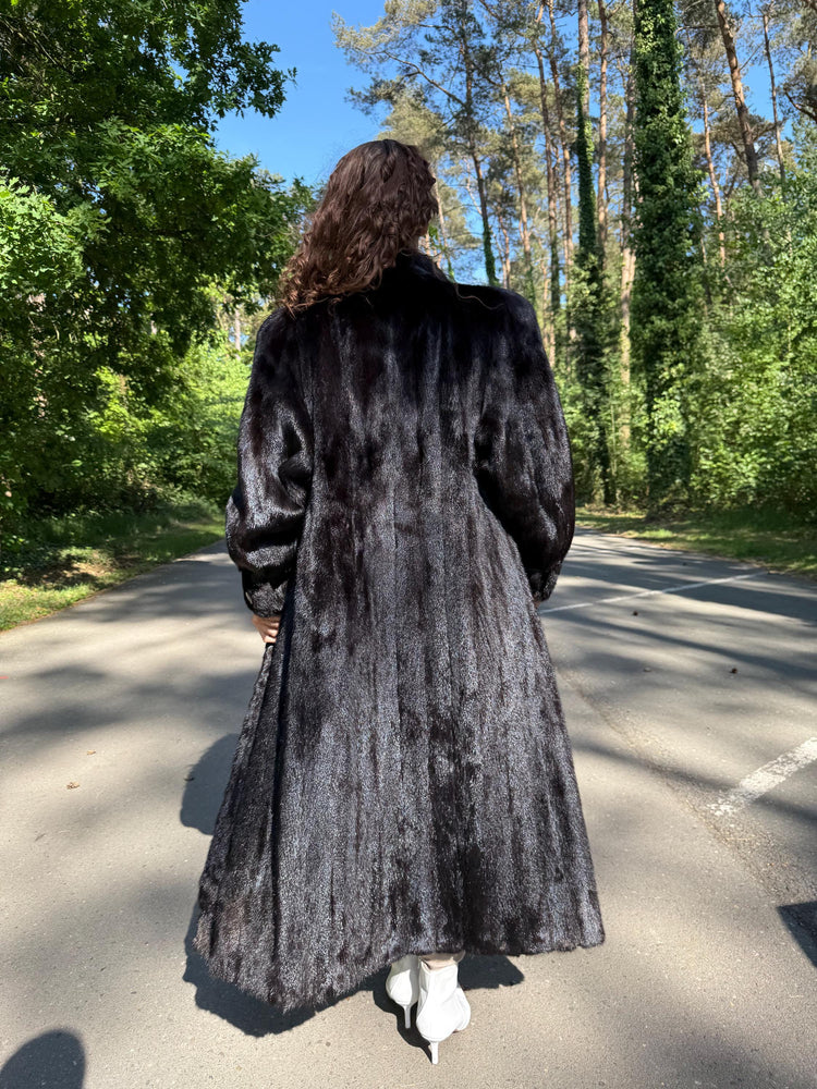 Full Length Dark Brown Mink Coat, 3XL Size Mink Fur Coat, Soft High Quality Coat, Long Luxury Fur Coat, Elegant Outerwear, Warm & Thick Coat