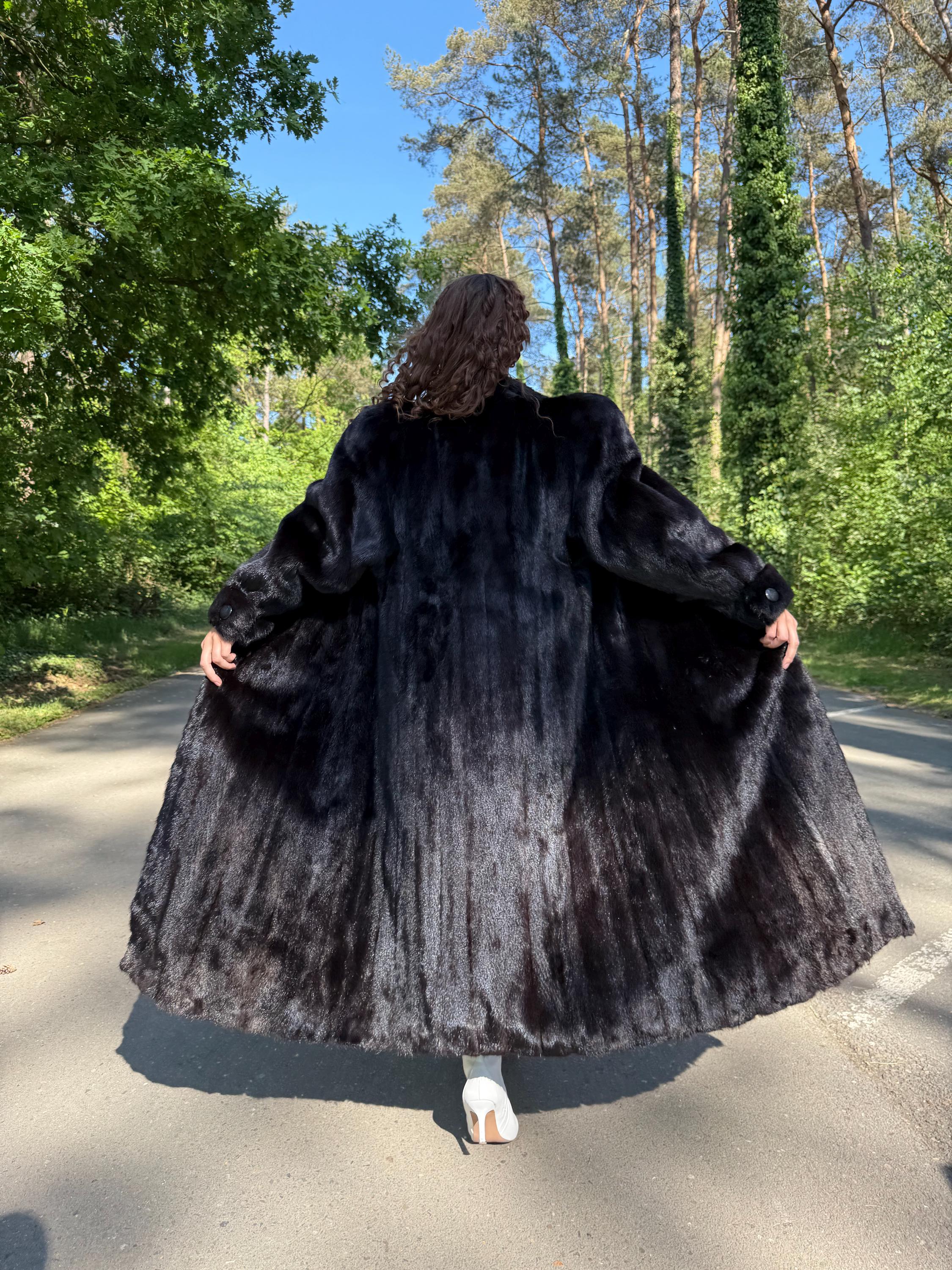 Full Length Dark Brown Mink Coat, 3XL Size Mink Fur Coat, Soft High Quality Coat, Long Luxury Fur Coat, Elegant Outerwear, Warm & Thick Coat
