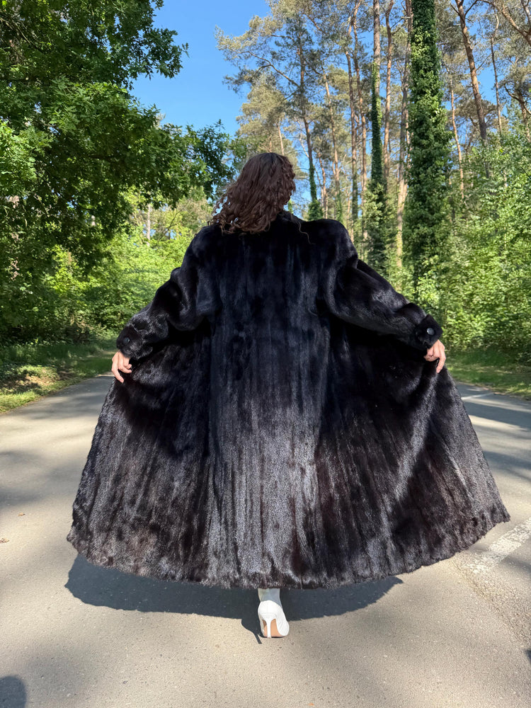 Full Length Dark Brown Mink Coat, 3XL Size Mink Fur Coat, Soft High Quality Coat, Long Luxury Fur Coat, Elegant Outerwear, Warm & Thick Coat