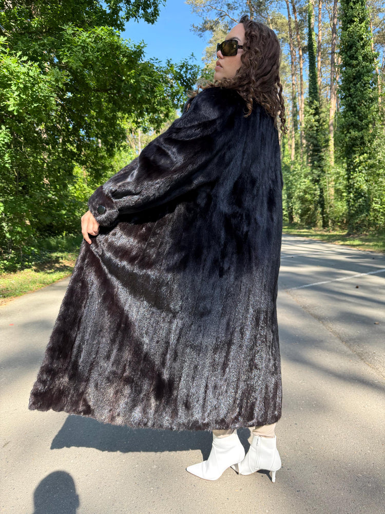 Full Length Dark Brown Mink Coat, 3XL Size Mink Fur Coat, Soft High Quality Coat, Long Luxury Fur Coat, Elegant Outerwear, Warm & Thick Coat